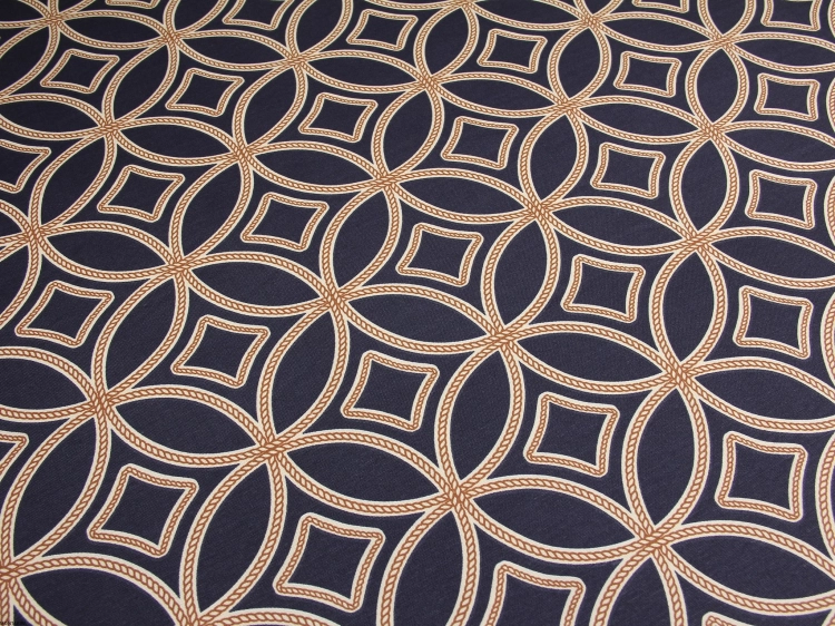 Bawełniana poszewka z wzorem Kręgi granatowe