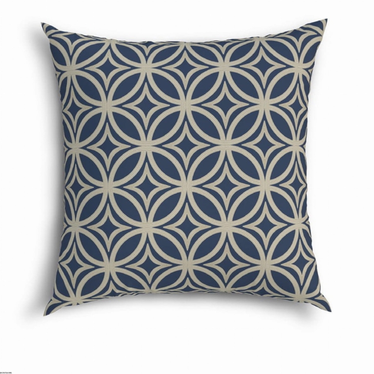 Bawełniana poszewka z wzorem Kręgi granatowe