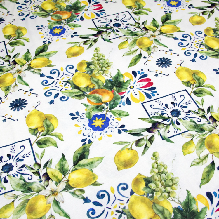 Bieżnik na stół plamoodporny ze wzorem Cytrynki Włochy
