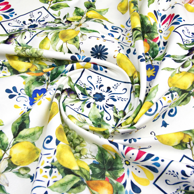 Bieżnik na stół plamoodporny ze wzorem Cytrynki Włochy