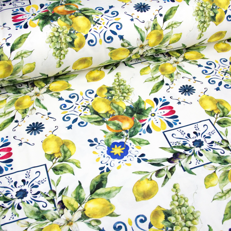 Bieżnik na stół plamoodporny ze wzorem Cytrynki Włochy