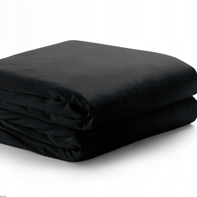 Obrus okrągły aksamit Czarny Velvet