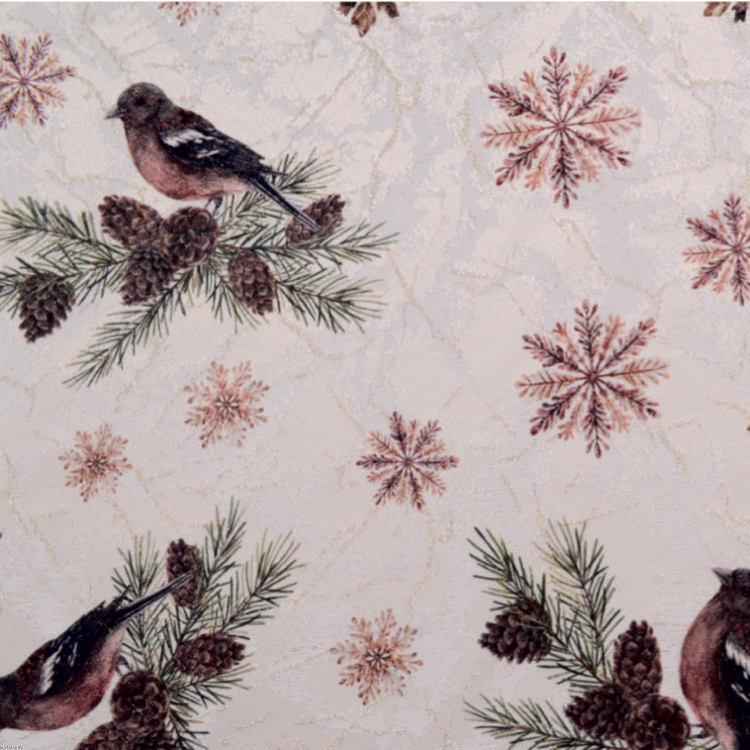 Tkanina lureksowa dekoracyjna wzór zimowy Sylwester