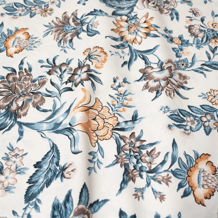 Prostokątny bawełniany obrus plamoodporny z wzorem Kwiaty