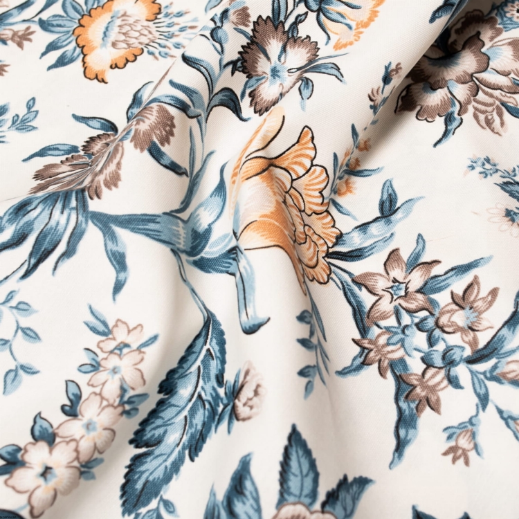 Prostokątny bawełniany obrus plamoodporny z wzorem Kwiaty