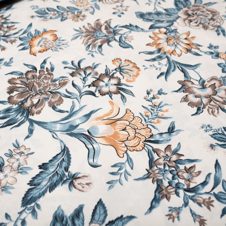 Prostokątny bawełniany obrus plamoodporny z wzorem Kwiaty