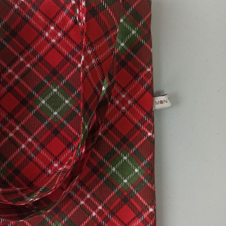 Torebka na zakupy Sylwestrowego wzoru Kratka czerwonego koloru