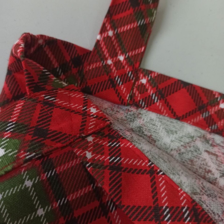 Torebka na zakupy Sylwestrowego wzoru Kratka czerwonego koloru