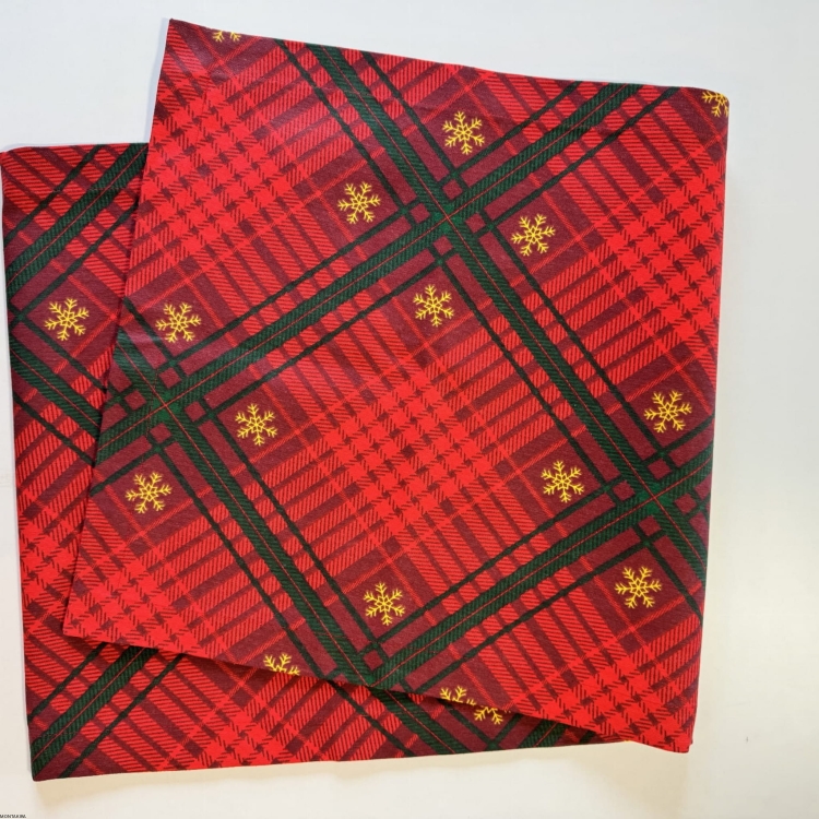 Bawełniany plamoodporny bieżnik Sylwestrowy czerwony