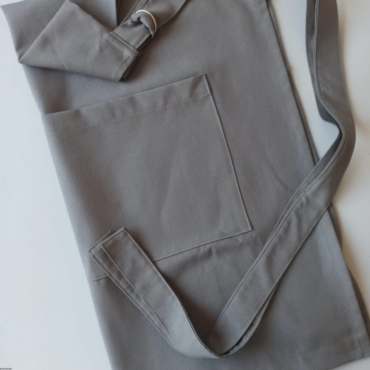 Bawełniany fartuch plamoodporny kuchenny / florystyczny / kosmetyczny szarego koloru