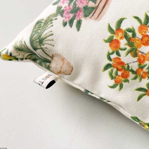 Poduszka z poszewką dekoracyjna bawełniana plamoodporna z wzorem Ogród